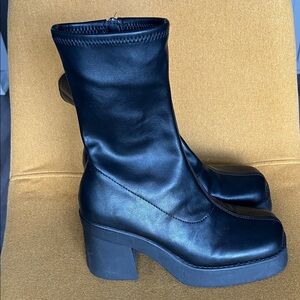 Steve Madden Black Platform Heeled Boots